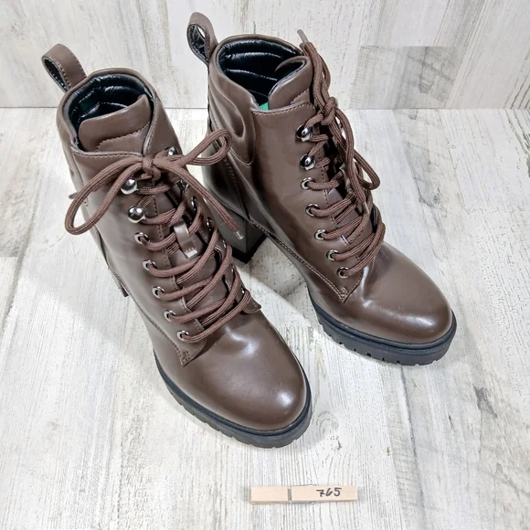 NEW Aerosoles Women's Esen Combat/Fashion Comfortable Brown Ankle Boots #765